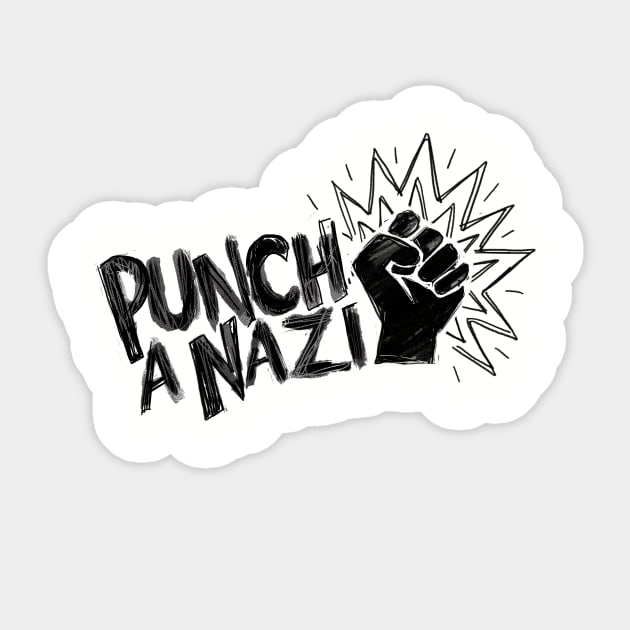 Punch a Nazi Sticker by IllustratedActivist